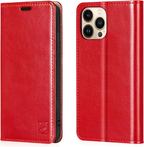 Vista 17 de Belemay Funda tipo cartera compatible con iPhone 8 Plus, de piel de vaca auténtica, funda tipo folio (funda interior de TPU suave), ranuras