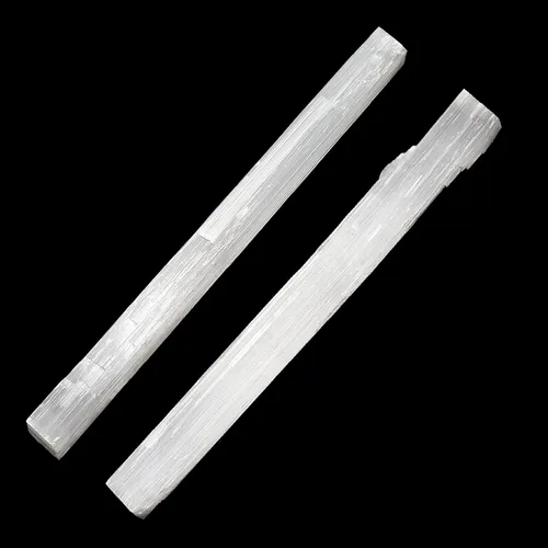 Vista 5 de Varitas de selenita grandes de cristal a granel de 8 pulgadas de color blanco energético, piedra curativa larga para yoga, reiki, limpieza