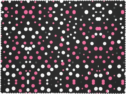 Vista 9 de Mantel rectangular de encaje de poliéster con lunares negros, 54 x 72 pulgadas, resistente a las arrugas, lavable, mantel grueso