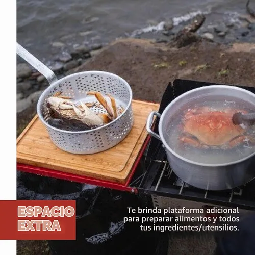 Vista 3 de Camp Chef - Juego de estantes laterales plegables para 2 quemadores