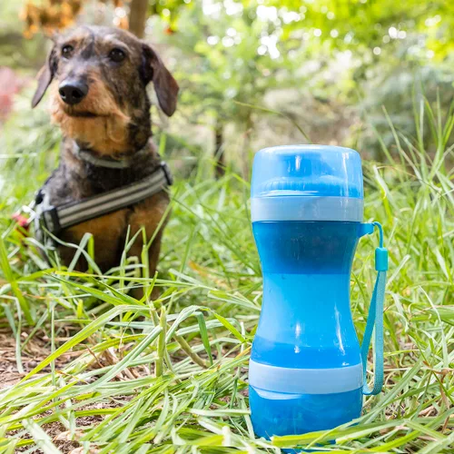 Vista 2 de Botella con Depósito de Agua y Comida para Mascotas 2 en 1 Pettap InnovaGoods