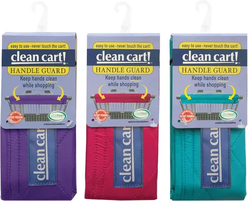 Vista 7 de Clean Cart Funda segura para mango de carrito de compras, colores brillantes, paquete de 3