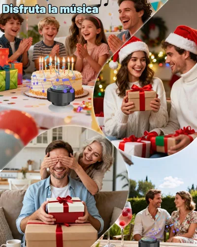 Vista 6 de Altavoz de ducha Bluetooth, IP67 impermeable altavoces portátiles con ventosa, espectáculo de luces, micrófono integrado, mini altavoz para baño