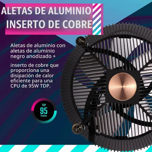 Vista 5 de Cooler Master i71C RGB para el enfriador de aire Intel CPU, aletas de aluminio negro anodizado