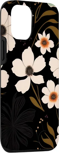 Vista 3 de Funda para iPhone 14 de flores silvestres botánicas de peonías verde oliva