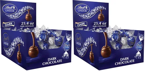 Vista 6 de Lindt Trufas de chocolate Lindor, Chocolate oscuro, ideal para regalos navideños, 60 unidades (Paquete de 1)