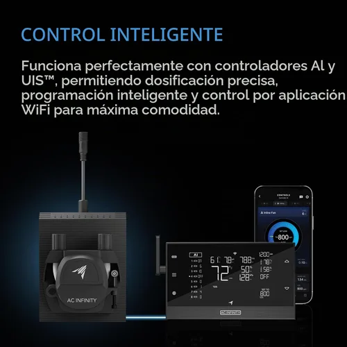 Vista 5 de Bomba dosificadora peristáltica AC Infinity, control de dosificación de 10 niveles