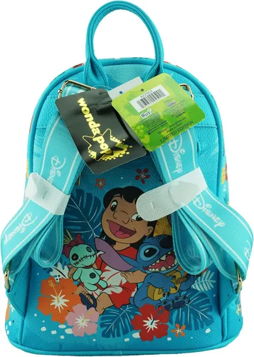 Vista 4 de Wondapop Disney Lilo & Stitch - Mini mochila de piel vegana de 11 pulgadas, Azul, Lilo