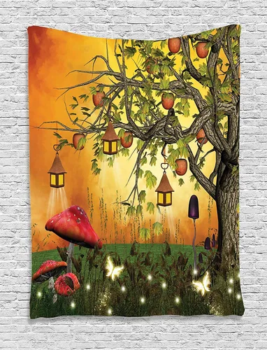 Vista 39 de Ambesonne Colección de decoración de flores de acuarela, rosas pálidas y flores pequeñas lindas, pintura ilustraciones de época bonitas florales
