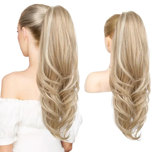 Vista 16 de SEIKEA Extensión versátil de cola de caballo con cordón, 18 pulgadas de largo, ondulado, con clip de varias capas, extensiones de cabello de cola