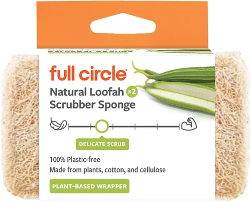 Vista 13 de Full Circle Esponja de limpieza resistente, hoja de agave robusta y celulosa sin plástico, esponja de platos de doble cara para hierro fundido
