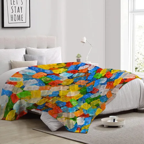 Vista 5 de Darani Manta de Caramelos Gumdrops Súper Suave Manta de Tiro Divertida Cálida y Ligera Mantas de Franela Suave 40x30 Extra Pequeña para Manta