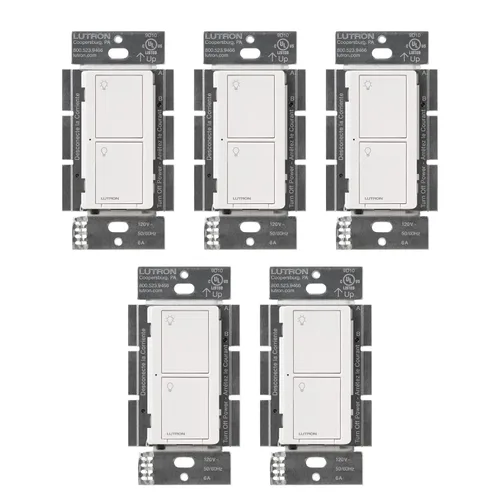 Vista 27 de Lutron Caseta - Interruptor de luz inteligente original (requiere Lutron Smart Hub), para el hogar, luces LED y ventiladores, 6 amperios, un solo