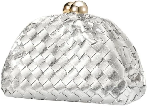 Vista 8 de CHUNLI Dressy Woven Clutch Purses for Women Evening Wedding Formal Occasion,Dumpling Crossbody Shoulder Handbags for Women