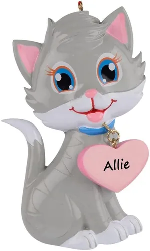 Vista 8 de Adorno personalizado de recuerdo de la primera Navidad de gatito, regalo para amantes de los gatos, padres de piel, papá, mamá, niño