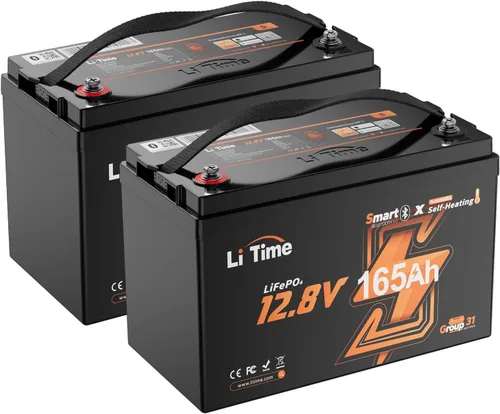 Vista 30 de Litime Batería de litio Xtra-Mini LiFePO4 de 12 V 100 Ah con Bluetooth y BMS de 100 A, mini batería de litio de 12 voltios, máximo 15000 ciclos