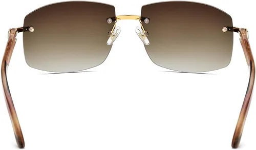 Vista 5 de Gafas de sol de lujo de gama alta con patas de cuerno, unisex, gafas de pesca (color C, tamaño mediano)