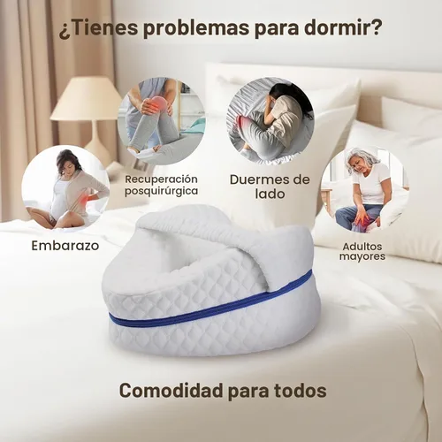 Vista 9 de BEAUTRIP Almohada de rodilla para dormir de lado, almohadón de espuma viscoelástica con contorno de cuña, cojín de apoyo con funda lavable