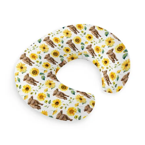 Vista 8 de HawSkgFub Highland Cow - Funda de almohada de lactancia con hojas de eucalipto para bebé, niño, animal de granja occidental de cuerno largo, vaca
