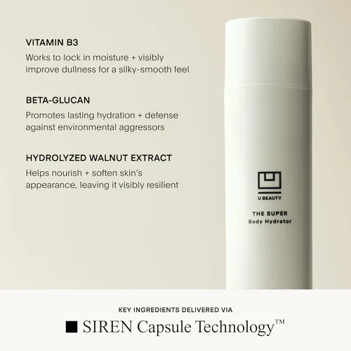 Vista 4 de U Beauty The SUPER Body Hydrator - Crema hidratante corporal de ácido hialurónico megadosis con niacinamida y escualano para una piel suave
