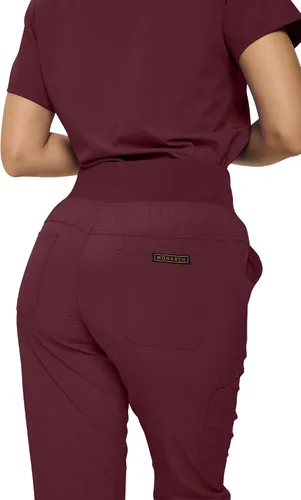 Vista 4 de Monarch Uniforms Pantalones quirúrgicos acanalados para mujer