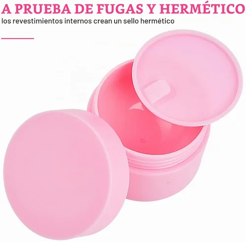 Vista 3 de Envases de plástico,Tarro de loción de plástico con revestimientos Rosa
