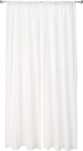 Vista 9 de Lush Decor Par de paneles de cortina de felpilla con cheurón gris claro (84 x 40 pulgadas)