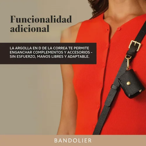 Vista 7 de Bandolier Remi - Funda de piel cruzada para iPhone 17 Pro Max, color negro
