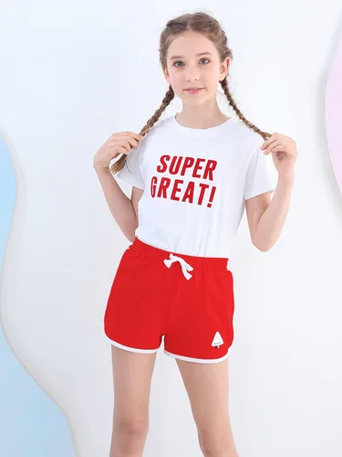 Vista 4 de Rolanko Pantalones cortos activos de delfín para niñas, paquete de 3 unidades, ciclismo, correr, verano, playa, atletismo, deportes, 4-14 años