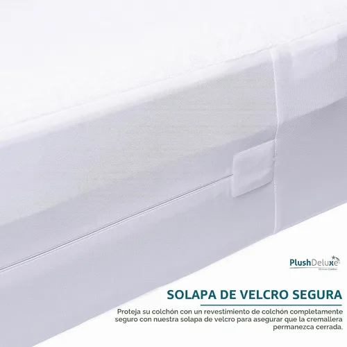 Vista 6 de PlushDeluxe Funda de colchón 100% impermeable, individual, suave rizo