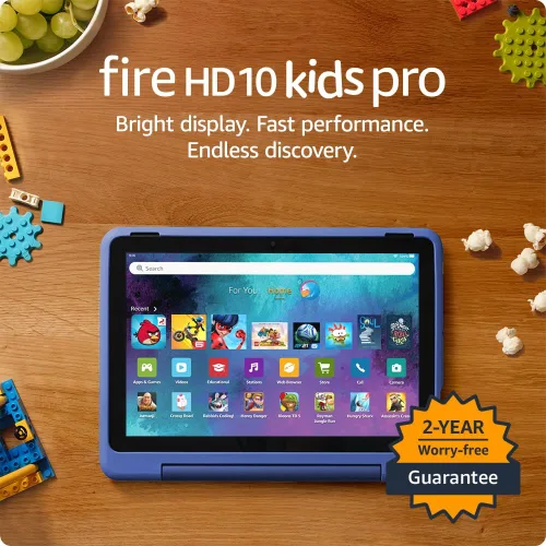 Vista 8 de Tablet Amazon Fire HD 10 Kids Pro para niños de 6 a 12 años Pantalla brillante de 10.1 pulgadas, controles parentales, funda delgada Lanzamiento