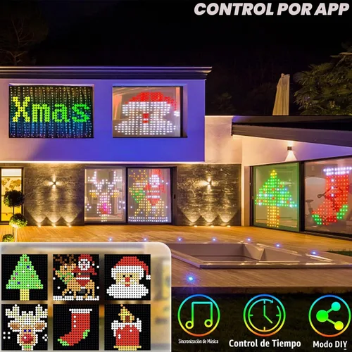 Vista 7 de 540 LED Luces de cortina dinámicas, luces de ventana de Navidad DIY con control remoto y aplicación inteligente, luces de cadena de cortina LED