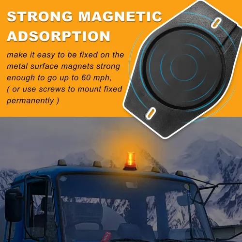 Vista 3 de Luz estroboscópica LED, luces intermitentes de seguridad de emergencia de 12 V-24 V con cable magnético y cable recto de 16.4 pies para vehículo