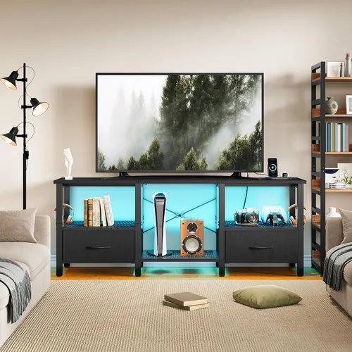 Vista 5 de Soporte de TV para televisores de hasta 55 pulgadas, consola Negro