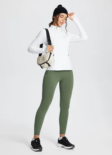 Vista 6 de BALEAF - Leggings de yoga suaves de cintura alta 78 para mujer con bolsillos profundos, pantalones de entrenamiento elásticos cepillados a prueba