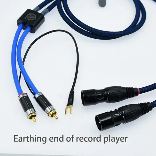 Vista 2 de 1 pie de audio doble de ruido ultra bajo 2 rca a 2 xlr macho balance Cable de tierra del plato giratorio Línea de señal blindada independiente