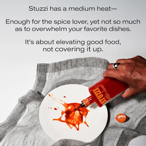 Vista 5 de Stuzzi Premium Hot Sauce – Italian Craft Sauce with Dried Calabrian & Fresh Cayenne Peppers 3 Pack (3.4 oz) – All-Natural, Vegan, Gluten-Free