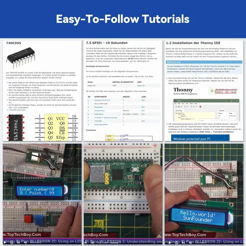 Vista 6 de SunFounder Raspberry Pi Pico 2 W Kit de Inicio Definitivo con Más de 110 Cursos en Video y Tutoriales en Línea, 96 Proyectos (16 Proyectos de IoT)