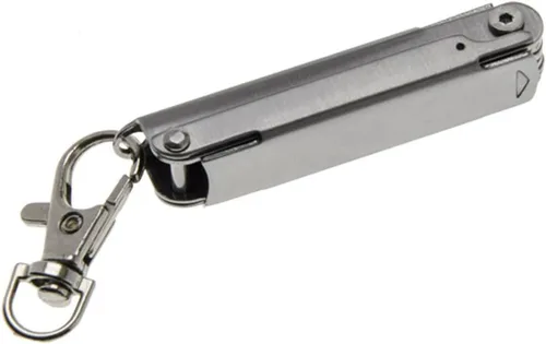 Vista 4 de Lucky Line UtiliCarry - Micro herramienta compacta de acero inoxidable, cuchillo de bolsillo multiherramienta en clip para llaves, para transporte