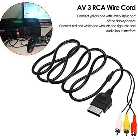 Vista 5 de Cable adaptador de alimentación de audio y vídeo RCA AV para Xbox Game