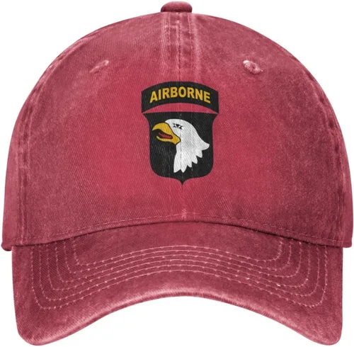 Vista 2 de US 101st Airborne Division Patch Pattern Printing Gorra de béisbol para hombres Mujeres Sombrero de papá Gorra ajustable Negro