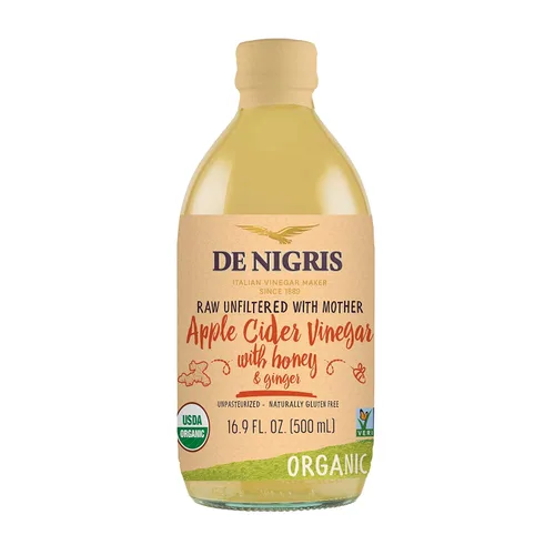 Vista 9 de De Nigris Vinagre de sidra de manzana orgánico crudo y sin filtrar 16,9 oz