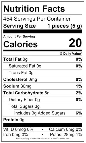 Vista 2 de Fizzy Power Candy - Caramelo de azúcar envuelto individualmente de 4 libras en una bolsa de King Of Sweets a granel
