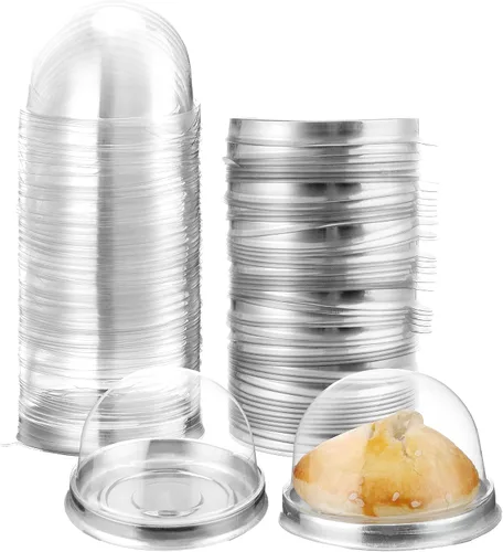 Vista 12 de Patelai Mini recipiente de plástico transparente para magdalenas, mini caja para magdalenas, cúpula para magdalenas, caja de un solo recipiente
