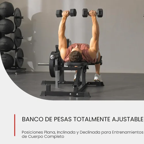 Vista 2 de Finer Form GLX Banco de pesas ajustable con extensión de piernas y máquina