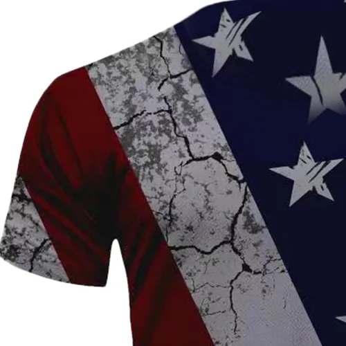 Vista 4 de Patriotic Shirts for Mens, America Flag Men's Shirts Mens Patriotic T Shirt Short Sleeve 4Th of July Graphic T Shirts
