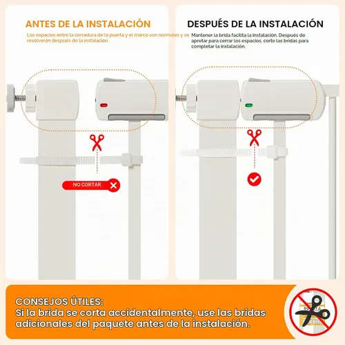 Vista 3 de Puerta magnética para bebés de 29.5 a 40.6 pulgadas para escaleras, puerta de perro montada a presión para interiores, puerta de mascotas de cierre