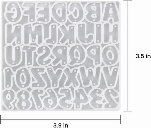 Vista 6 de Moldes de letras de resina, moldes de silicona para aretes, moldes