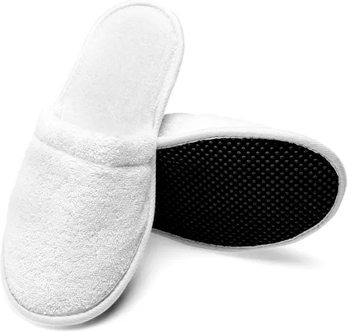 Vista 2 de Arus Pantuflas de algodón para hombre, tela de toalla turca para spa y baño