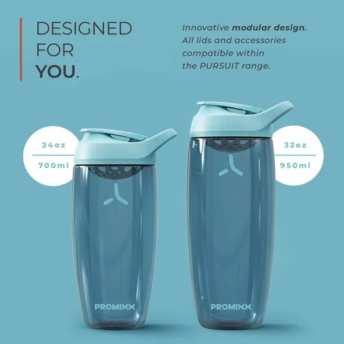 Vista 6 de Promixx Pursuit - Botella mezcladora de proteínas, botella deportiva prémium para mezclas de proteínas y batidos de suplementos, vaso mezclador